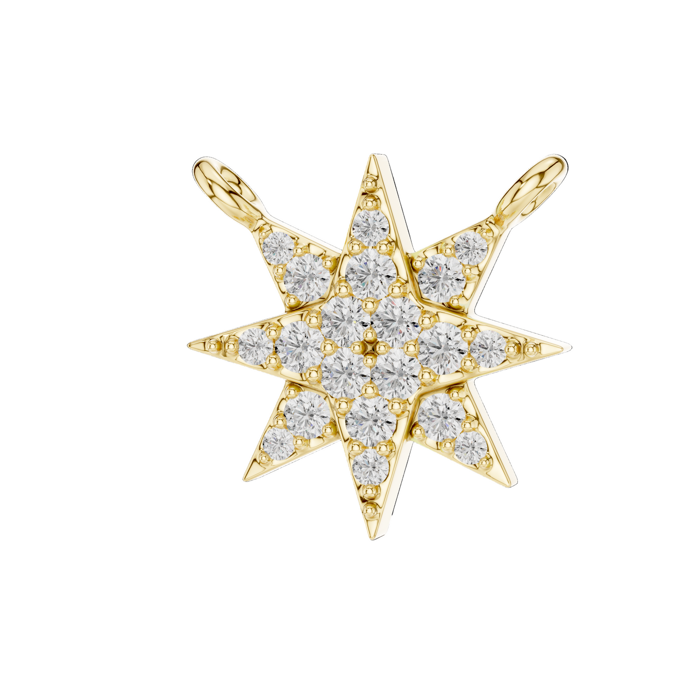 0.172 CT Lab-Grown Diamond Star Pendant Necklace | VVS-VS EF CVD | 18KT, 14KT Gold| Rose, Yellow, White Gold Options