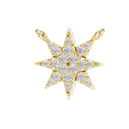 0.172 CT Lab-Grown Diamond Star Pendant Necklace | VVS-VS EF CVD | 18KT, 14KT Gold| Rose, Yellow, White Gold Options