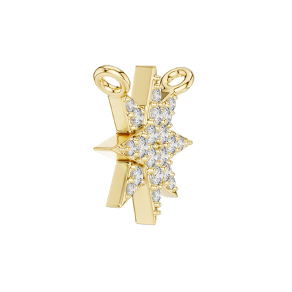 0.172 CT Lab-Grown Diamond Star Pendant Necklace | VVS-VS EF CVD | 18KT, 14KT Gold| Rose, Yellow, White Gold Options