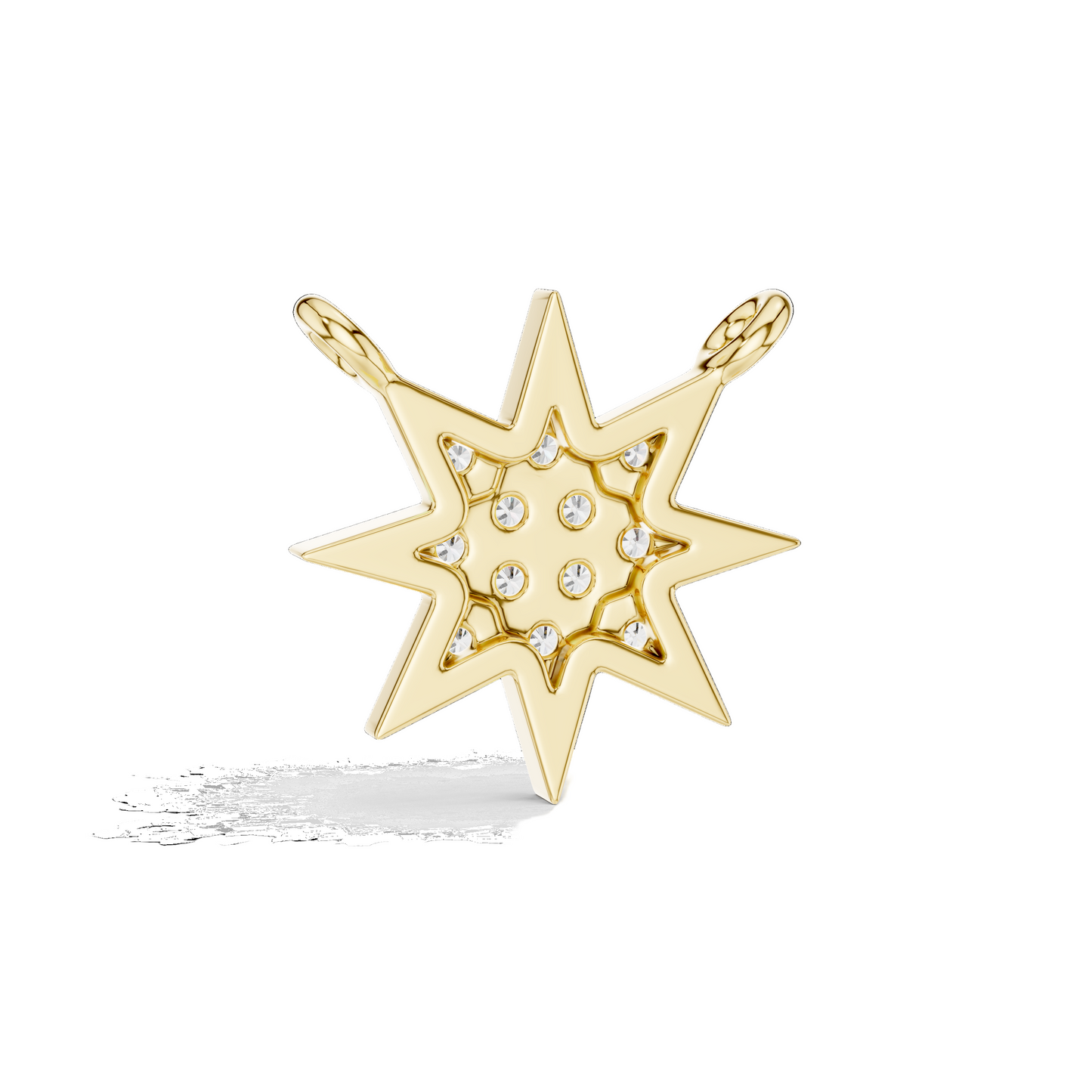 0.172 CT Lab-Grown Diamond Star Pendant Necklace | VVS-VS EF CVD | 18KT, 14KT Gold| Rose, Yellow, White Gold Options