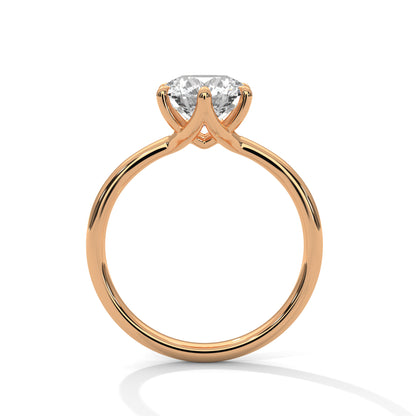 1ct Lab Diamond Solitaire Ring | Classic 6-Prong Engagement Ring in 14k 18k 10k Gold or 925 Silver | Oval Cut Proposal Ring