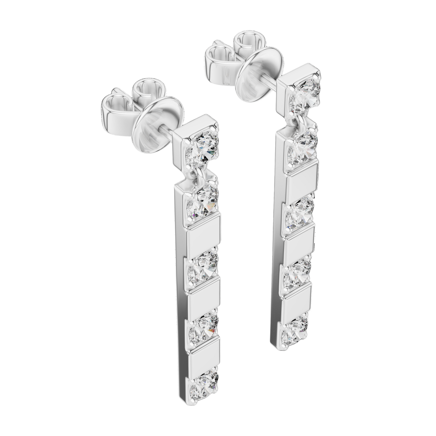 1.1 CT Lab Grown Diamond Drop Earrings | VVS-VS EF Round Cut | 18KT, 14KT, 10KT Gold & 925 Silver | Rose, Yellow, White Gold & Moissanite Options