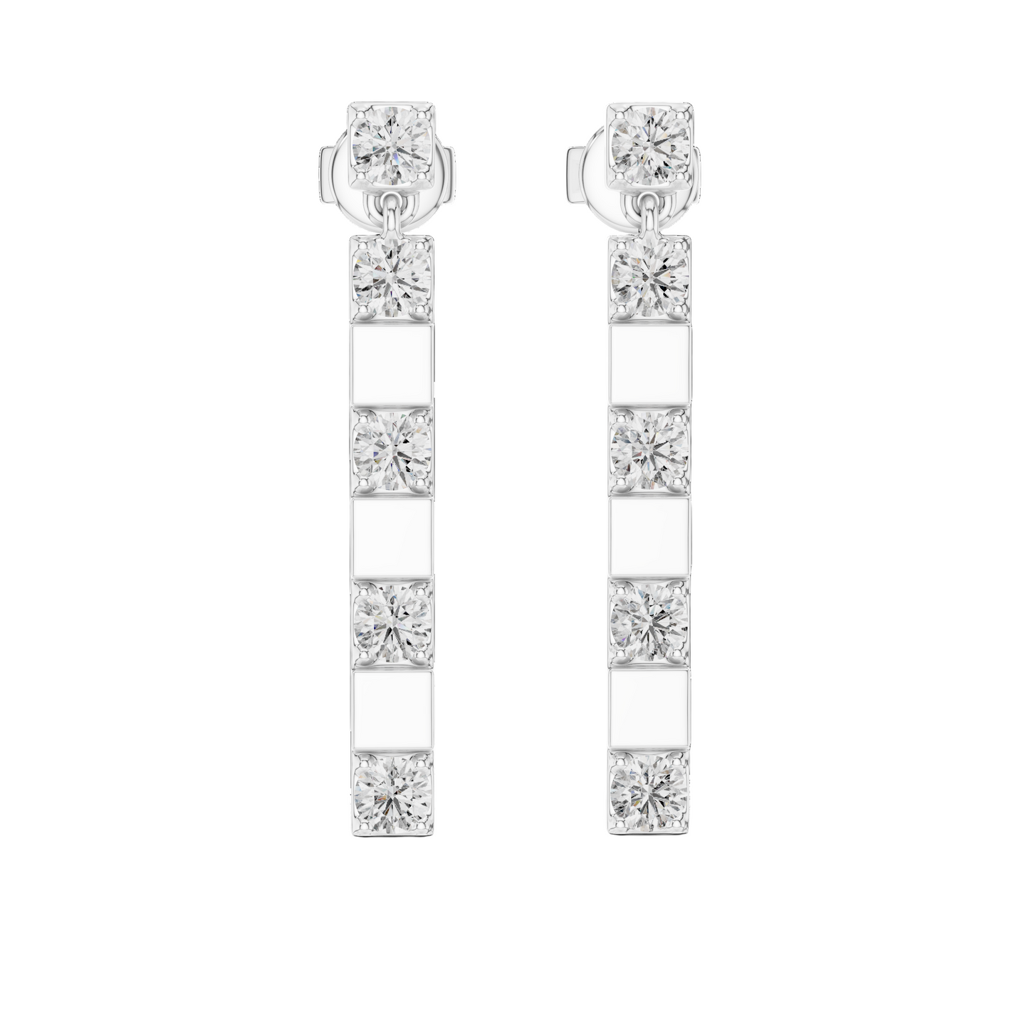 1.1 CT Lab Grown Diamond Drop Earrings | VVS-VS EF Round Cut | 18KT, 14KT, 10KT Gold & 925 Silver | Rose, Yellow, White Gold & Moissanite Options