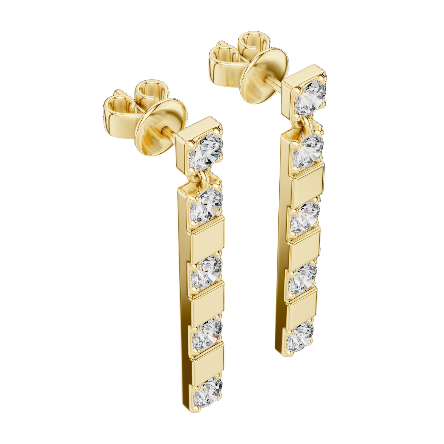 1.1 CT Lab Grown Diamond Drop Earrings | VVS-VS EF Round Cut | 18KT, 14KT, 10KT Gold & 925 Silver | Rose, Yellow, White Gold & Moissanite Options