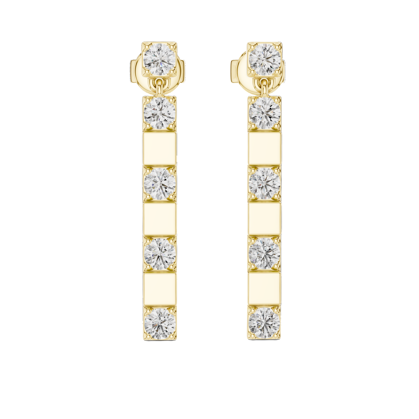 1.1 CT Lab Grown Diamond Drop Earrings | VVS-VS EF Round Cut | 18KT, 14KT, 10KT Gold & 925 Silver | Rose, Yellow, White Gold & Moissanite Options
