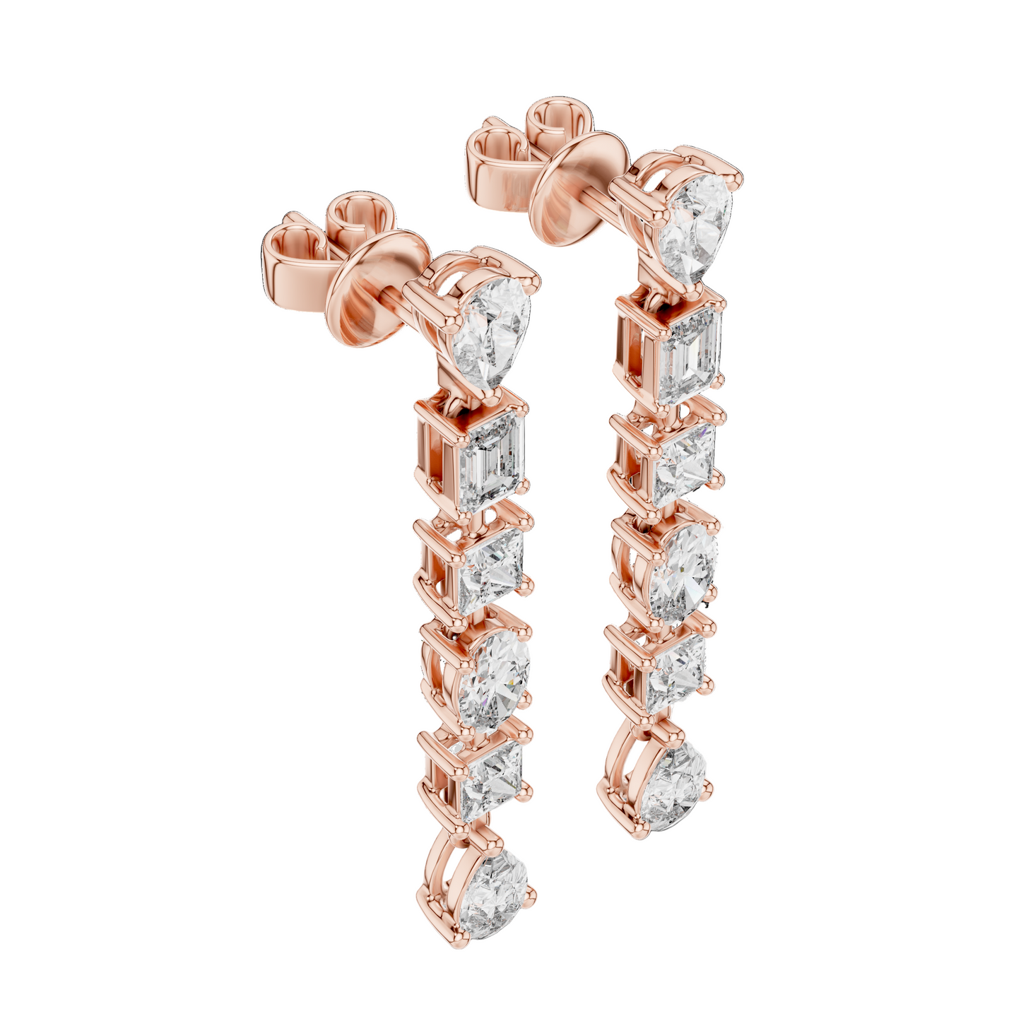 2.776 CT Lab-Created VVS-VS-EF CVD Diamond Drop Earrings | 18KT, 14KT, 10KT Gold & 925 Silver | Moissanite, Rose, Yellow, White Gold Options