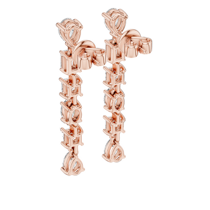 2.776 CT Lab-Created VVS-VS-EF CVD Diamond Drop Earrings | 18KT, 14KT, 10KT Gold & 925 Silver | Moissanite, Rose, Yellow, White Gold Options