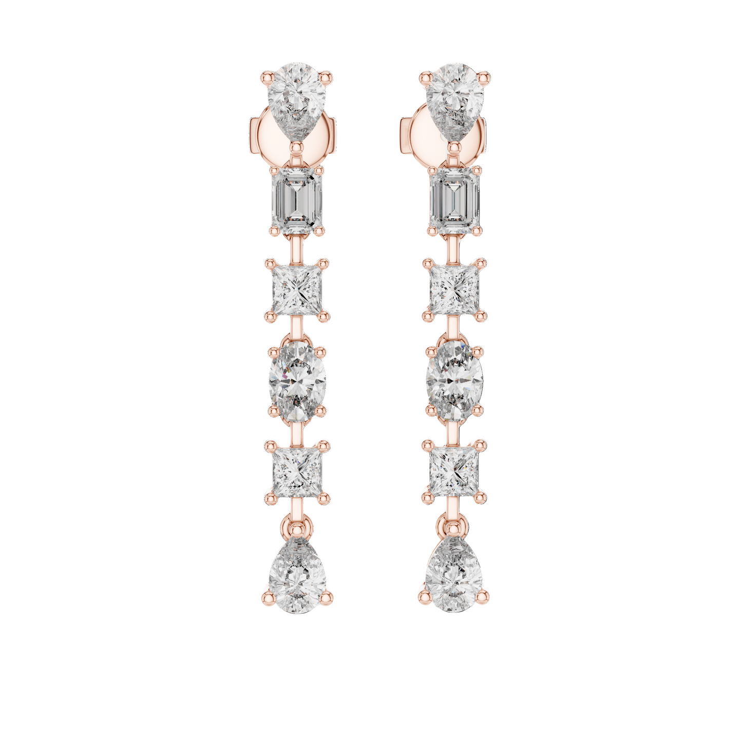 2.776 CT Lab-Created VVS-VS-EF CVD Diamond Drop Earrings | 18KT, 14KT, 10KT Gold & 925 Silver | Moissanite, Rose, Yellow, White Gold Options