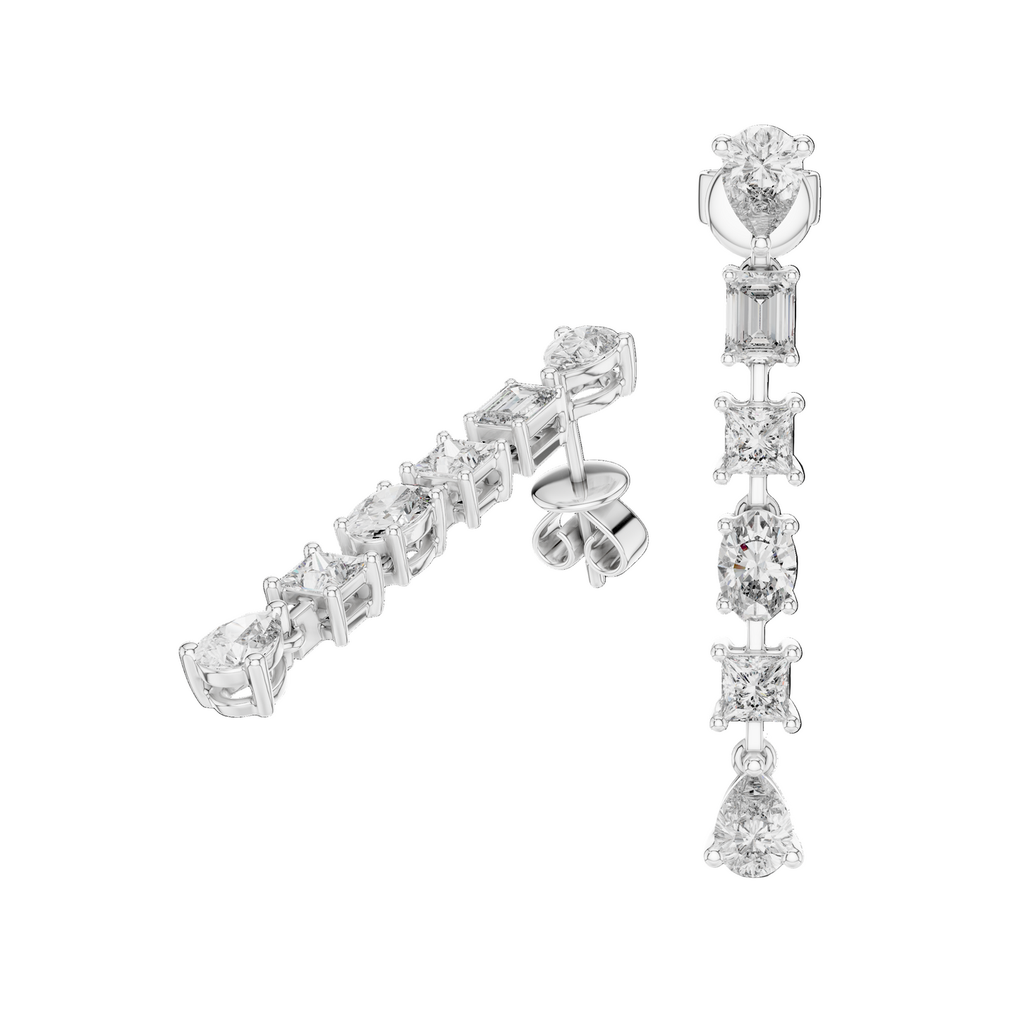 2.776 CT Lab-Created VVS-VS-EF CVD Diamond Drop Earrings | 18KT, 14KT, 10KT Gold & 925 Silver | Moissanite, Rose, Yellow, White Gold Options