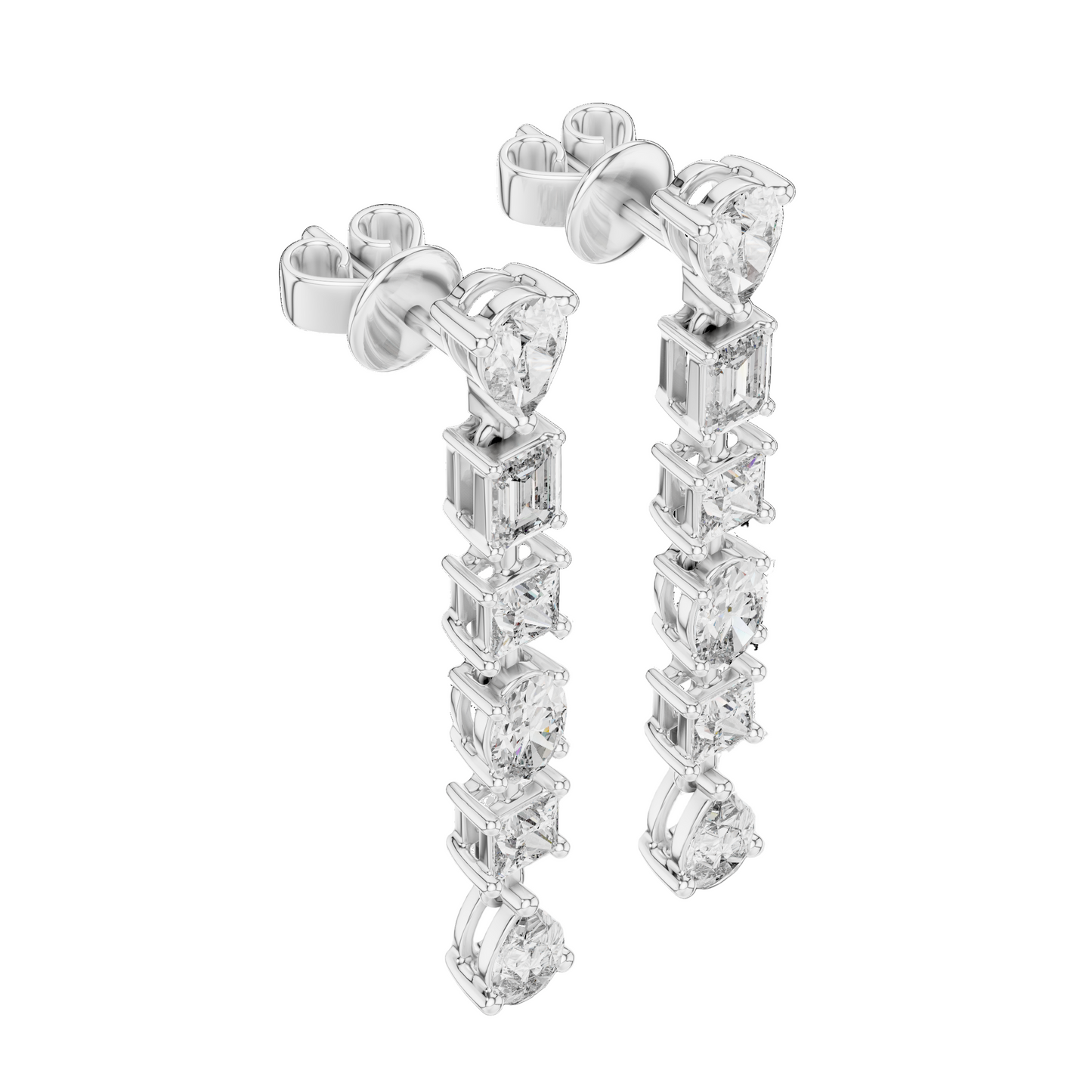 2.776 CT Lab-Created VVS-VS-EF CVD Diamond Drop Earrings | 18KT, 14KT, 10KT Gold & 925 Silver | Moissanite, Rose, Yellow, White Gold Options