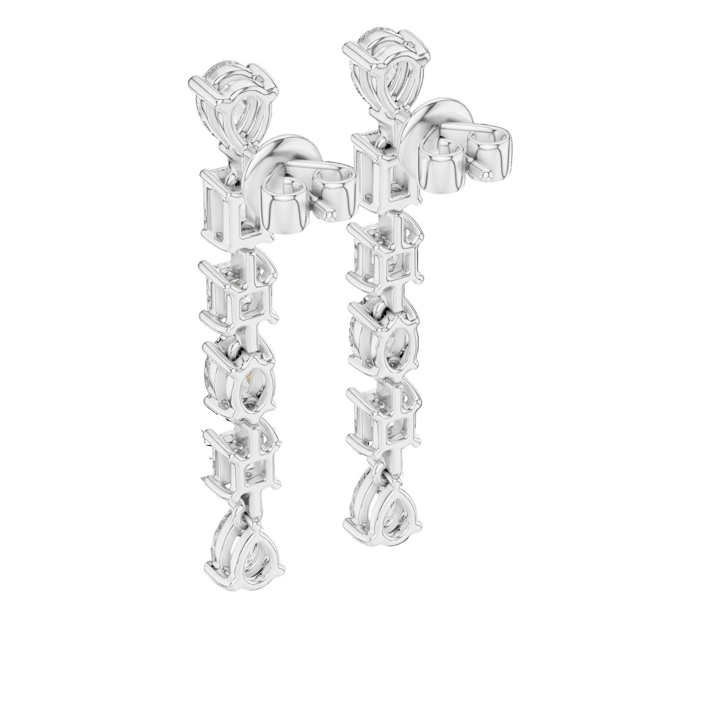 2.776 CT Lab-Created VVS-VS-EF CVD Diamond Drop Earrings | 18KT, 14KT, 10KT Gold & 925 Silver | Moissanite, Rose, Yellow, White Gold Options