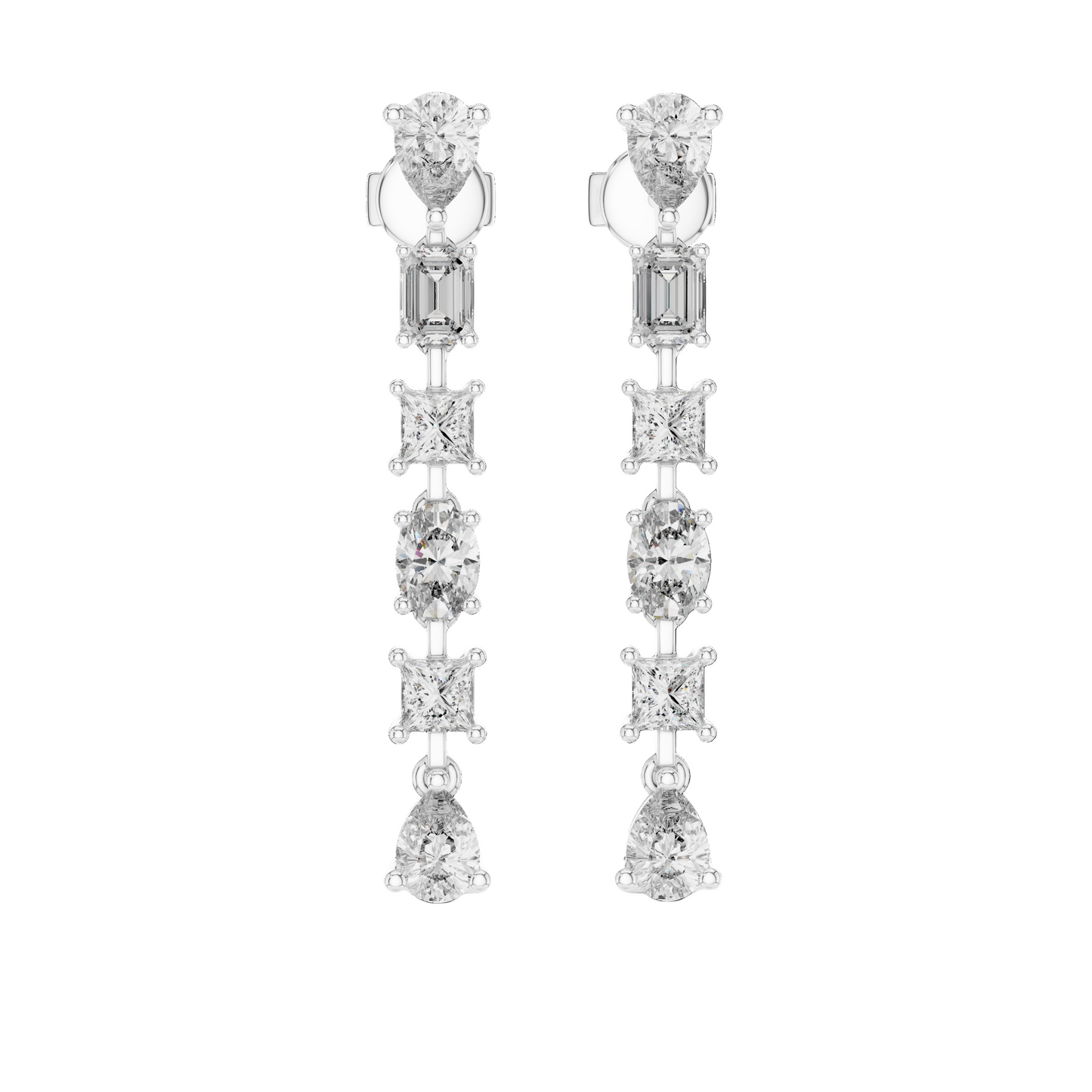 2.776 CT Lab-Created VVS-VS-EF CVD Diamond Drop Earrings | 18KT, 14KT, 10KT Gold & 925 Silver | Moissanite, Rose, Yellow, White Gold Options