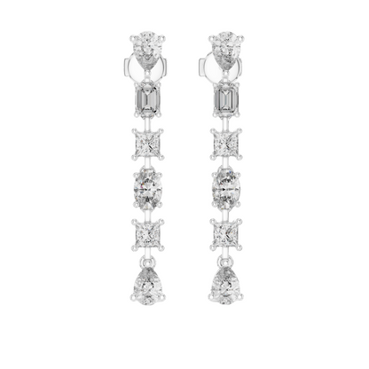 2.776 CT Lab-Created VVS-VS-EF CVD Diamond Drop Earrings | 18KT, 14KT, 10KT Gold & 925 Silver | Moissanite, Rose, Yellow, White Gold Options