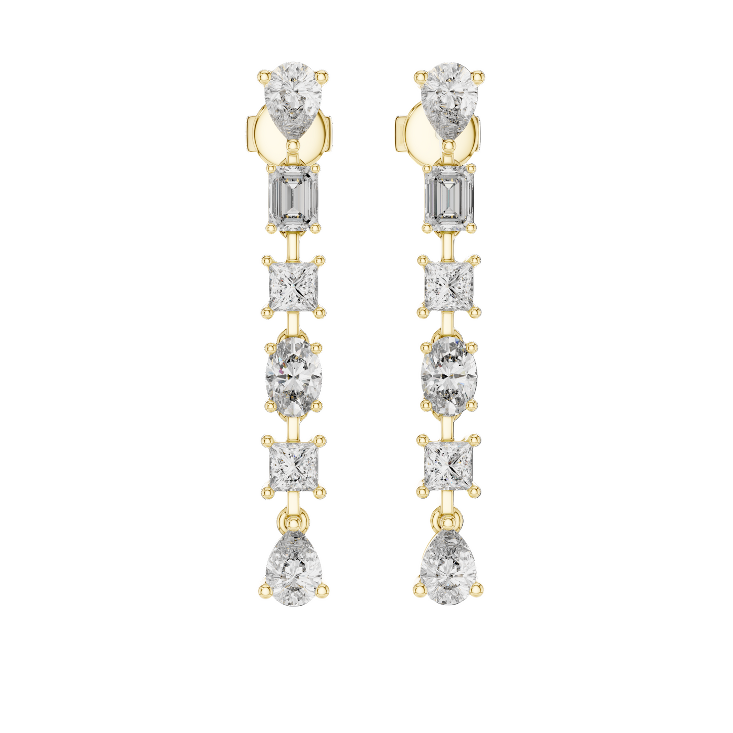 2.776 CT Lab-Created VVS-VS-EF CVD Diamond Drop Earrings | 18KT, 14KT, 10KT Gold & 925 Silver | Moissanite, Rose, Yellow, White Gold Options