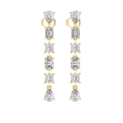 2.776 CT Lab-Created VVS-VS-EF CVD Diamond Drop Earrings | 18KT, 14KT, 10KT Gold & 925 Silver | Moissanite, Rose, Yellow, White Gold Options