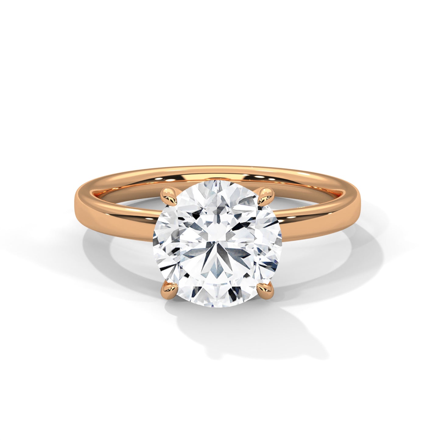 1ct Lab Diamond Solitaire Engagement Ring | 14K 18K 10K Gold or 925 Silver | Classic Round Cut Diamond Ring | Minimalist Wedding Ring