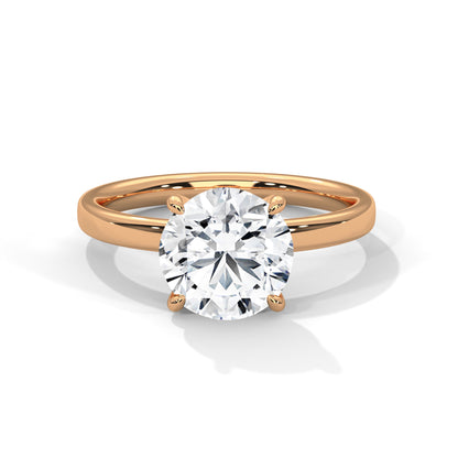 1ct Lab Diamond Solitaire Engagement Ring | 14K 18K 10K Gold or 925 Silver | Classic Round Cut Diamond Ring | Minimalist Wedding Ring