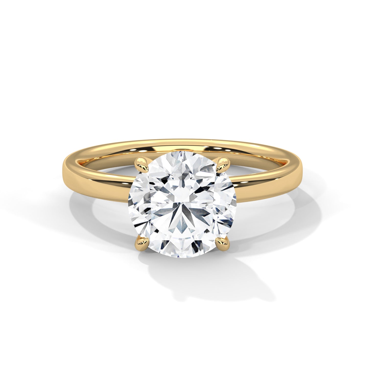 1ct Lab Diamond Solitaire Engagement Ring | 14K 18K 10K Gold or 925 Silver | Classic Round Cut Diamond Ring | Minimalist Wedding Ring