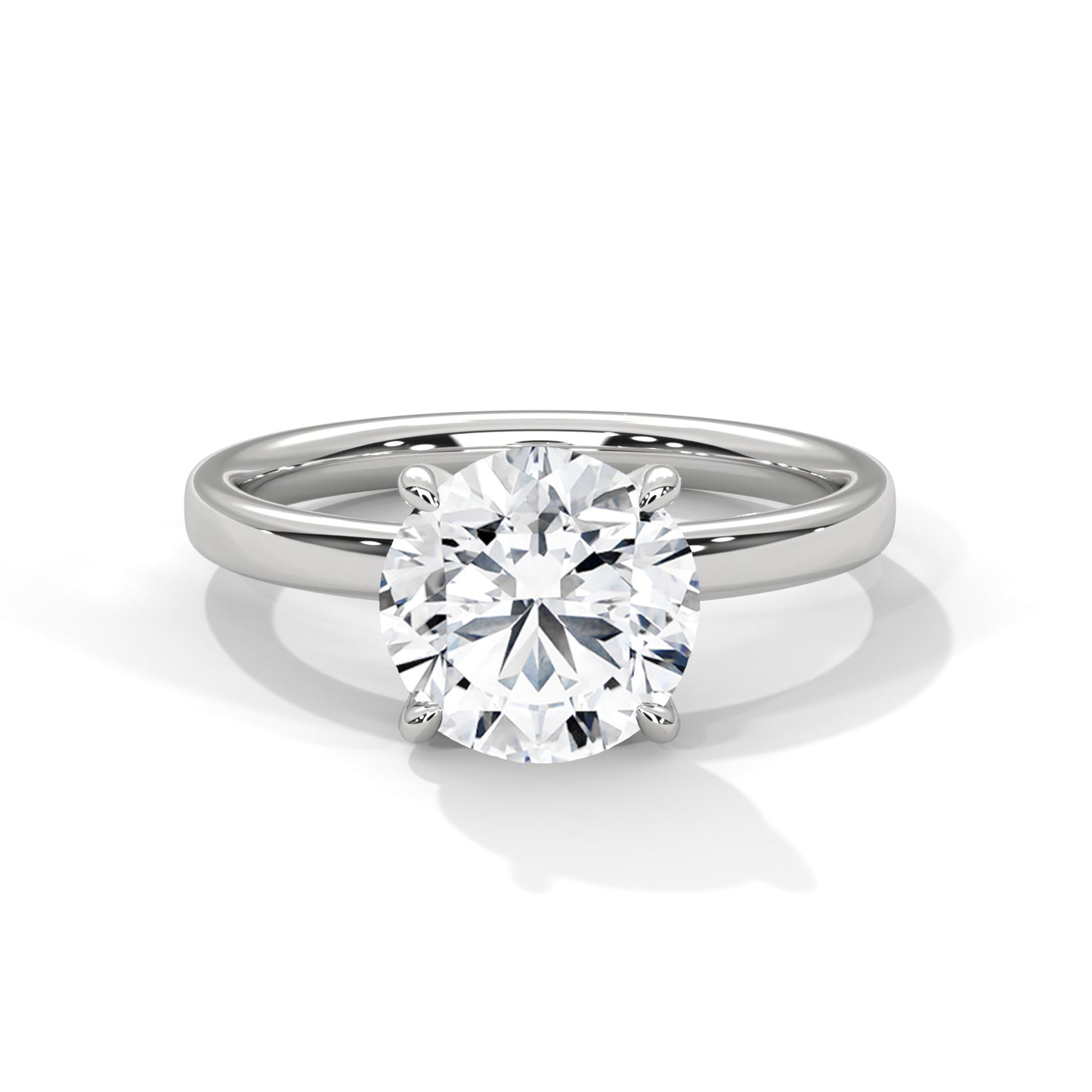 1ct Lab Diamond Solitaire Engagement Ring | 14K 18K 10K Gold or 925 Silver | Classic Round Cut Diamond Ring | Minimalist Wedding Ring