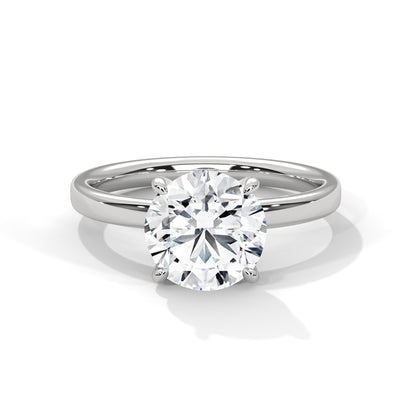 1ct Lab Diamond Solitaire Engagement Ring | 14K 18K 10K Gold or 925 Silver | Classic Round Cut Diamond Ring | Minimalist Wedding Ring