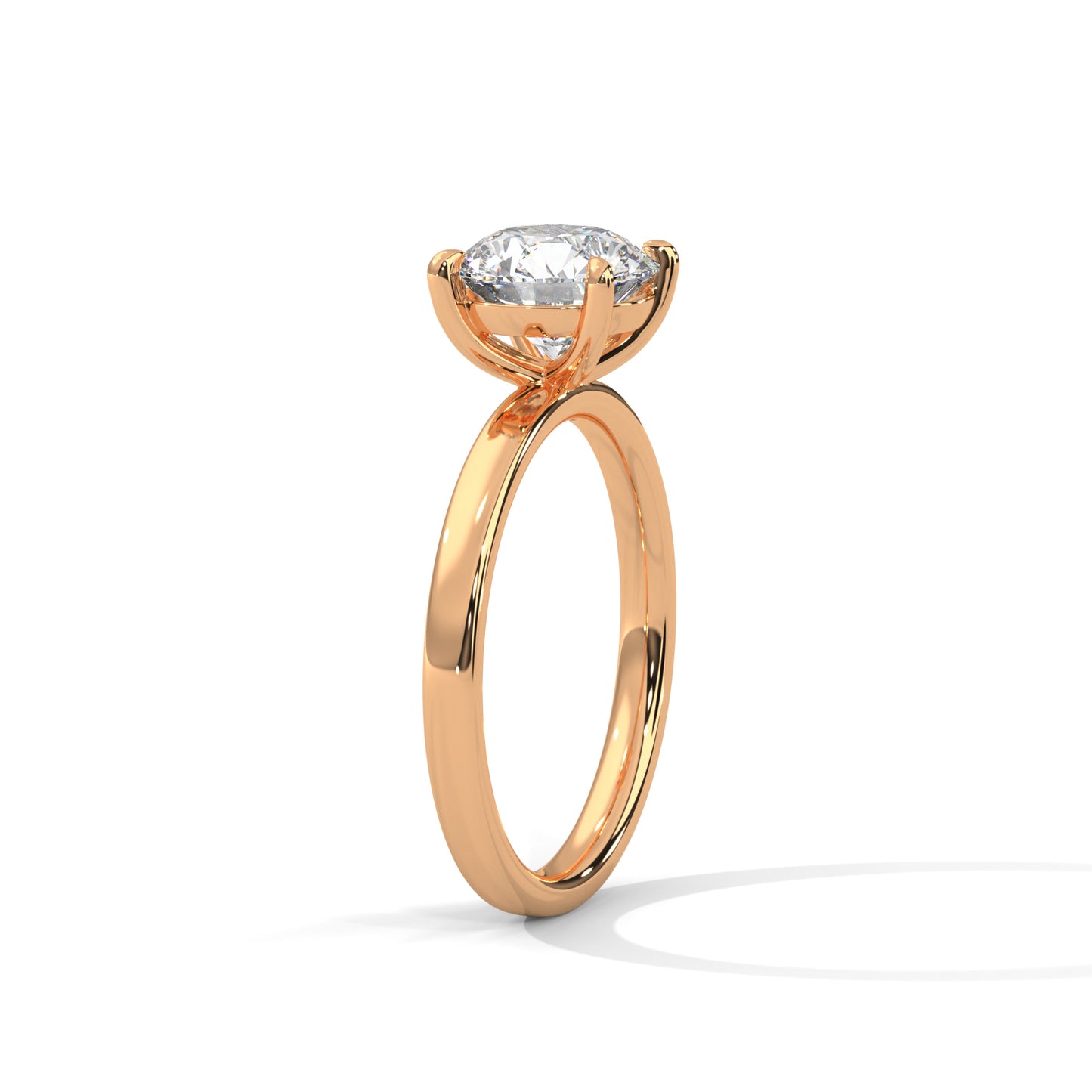 1ct Lab Diamond Solitaire Engagement Ring | 14K 18K 10K Gold or 925 Silver | Classic Round Cut Diamond Ring | Minimalist Wedding Ring