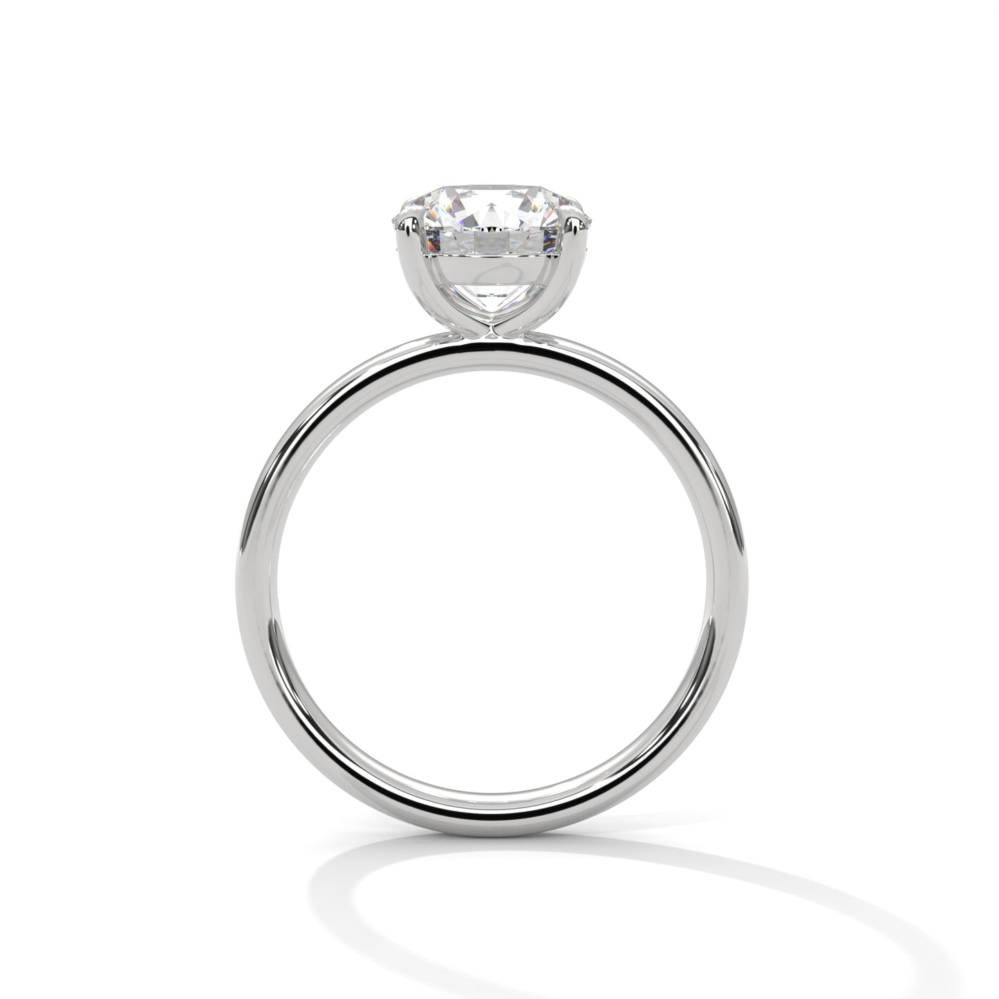1ct Lab Diamond Solitaire Engagement Ring | 14K 18K 10K Gold or 925 Silver | Classic Round Cut Diamond Ring | Minimalist Wedding Ring
