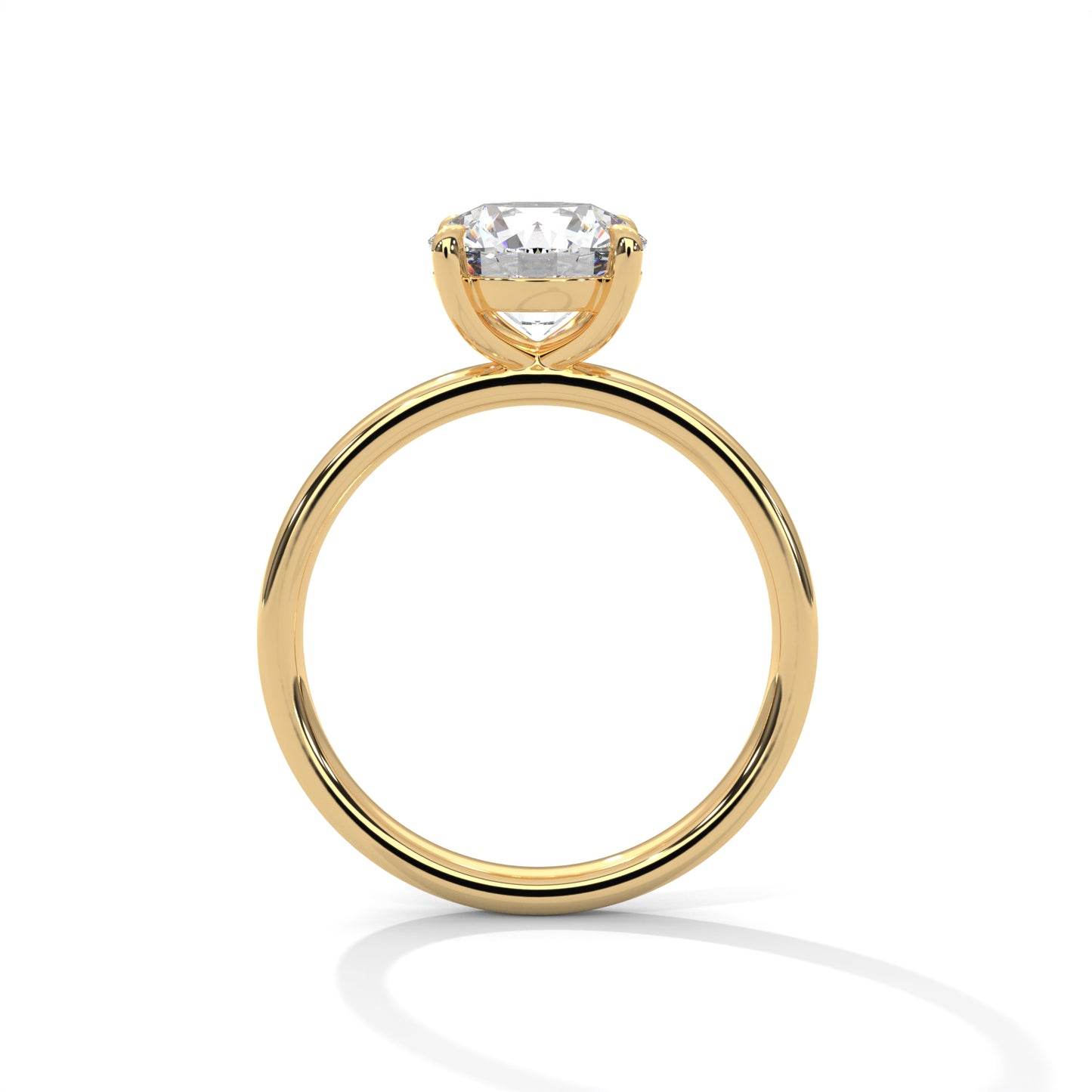 1ct Lab Diamond Solitaire Engagement Ring | 14K 18K 10K Gold or 925 Silver | Classic Round Cut Diamond Ring | Minimalist Wedding Ring