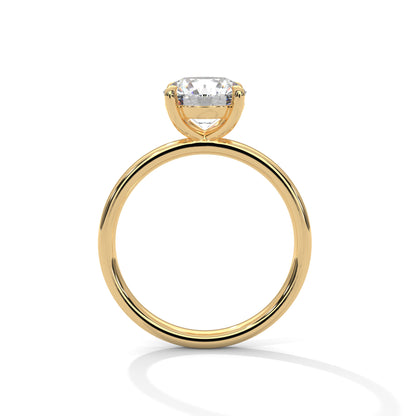 1ct Lab Diamond Solitaire Engagement Ring | 14K 18K 10K Gold or 925 Silver | Classic Round Cut Diamond Ring | Minimalist Wedding Ring