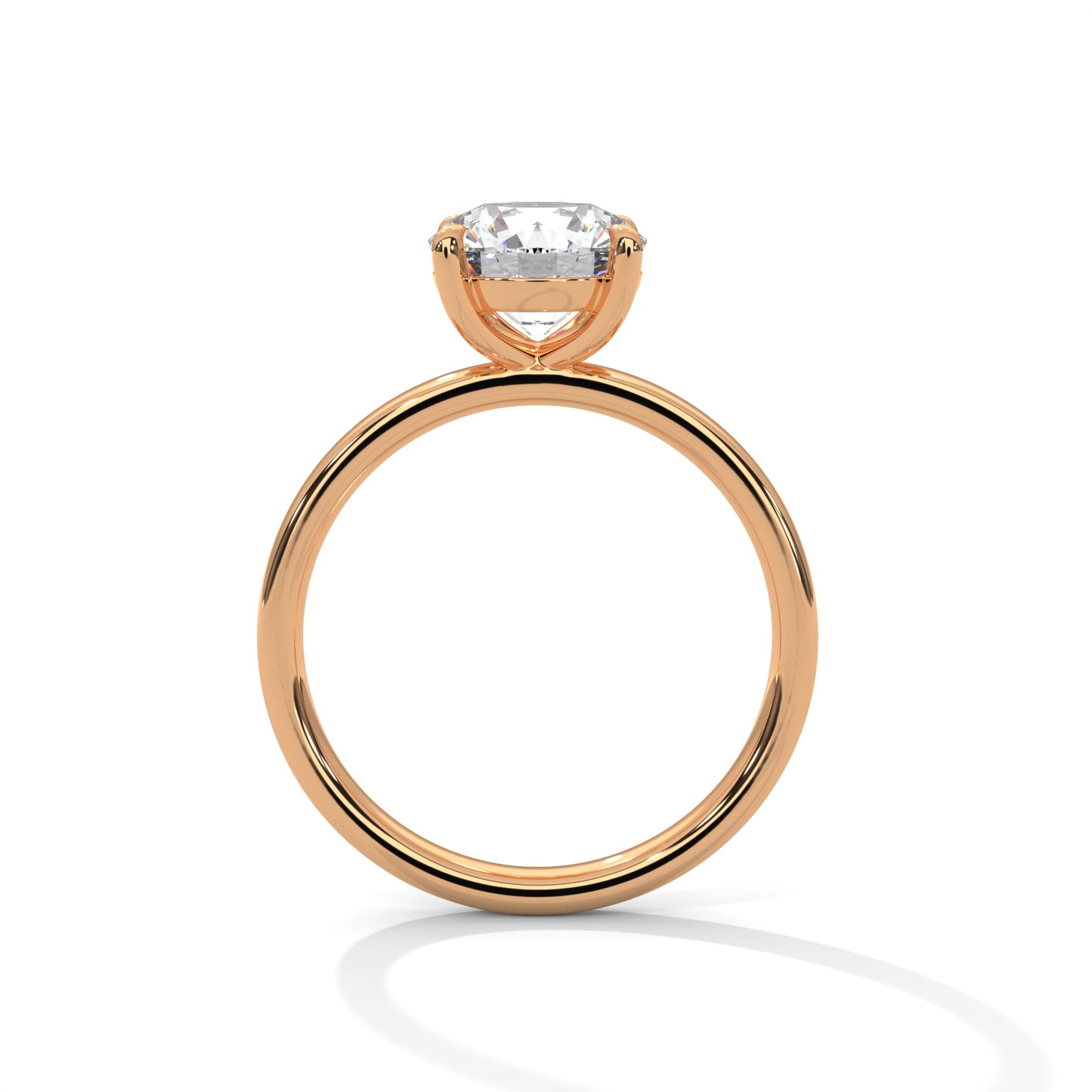 1ct Lab Diamond Solitaire Engagement Ring | 14K 18K 10K Gold or 925 Silver | Classic Round Cut Diamond Ring | Minimalist Wedding Ring