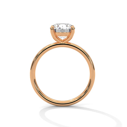 1ct Lab Diamond Solitaire Engagement Ring | 14K 18K 10K Gold or 925 Silver | Classic Round Cut Diamond Ring | Minimalist Wedding Ring