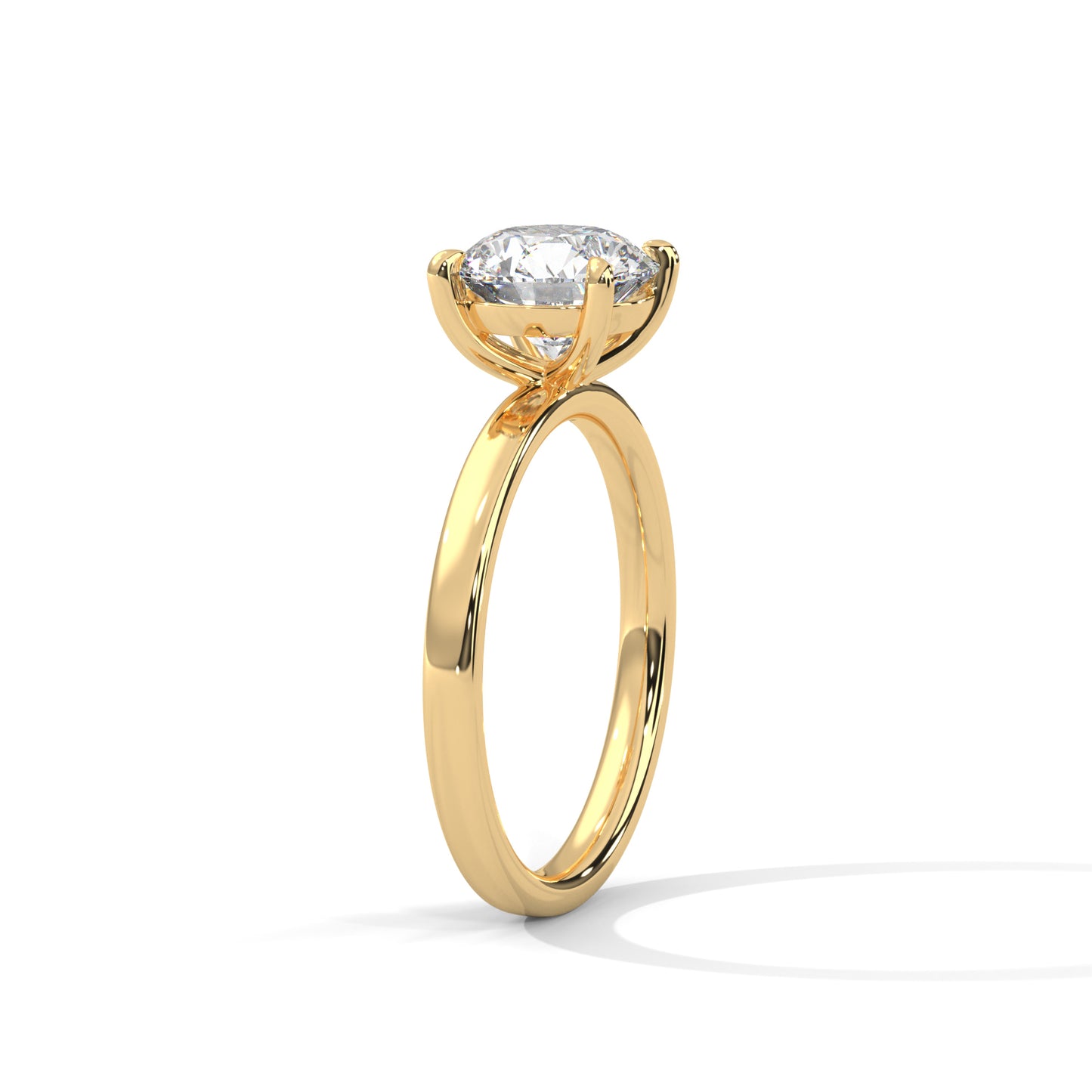 1ct Lab Diamond Solitaire Engagement Ring | 14K 18K 10K Gold or 925 Silver | Classic Round Cut Diamond Ring | Minimalist Wedding Ring