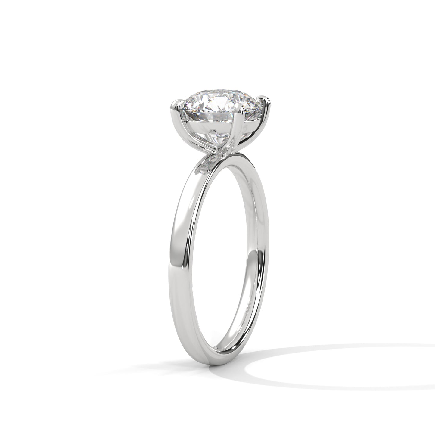 1ct Lab Diamond Solitaire Engagement Ring | 14K 18K 10K Gold or 925 Silver | Classic Round Cut Diamond Ring | Minimalist Wedding Ring