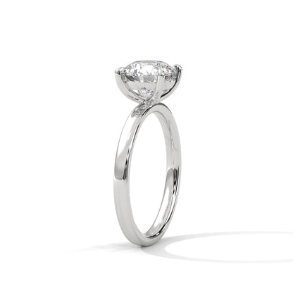 1ct Lab Diamond Solitaire Engagement Ring | 14K 18K 10K Gold or 925 Silver | Classic Round Cut Diamond Ring | Minimalist Wedding Ring