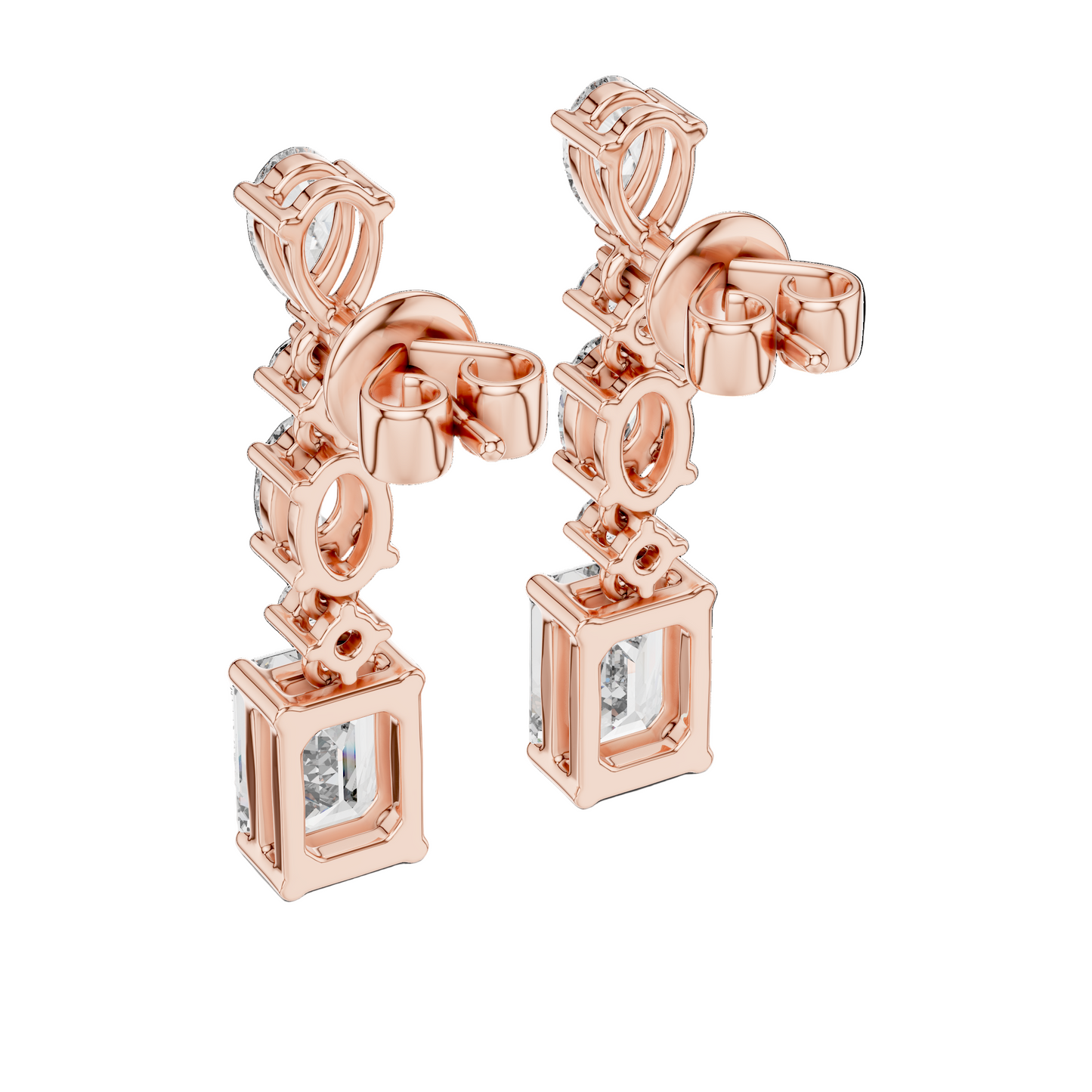 2.87 CT Lab VVS-VS-EF CVD Diamond Drop Earrings | 18KT, 14KT, 10KT Gold & 925 Silver | Rose, Yellow, White Gold & Moissanite Options