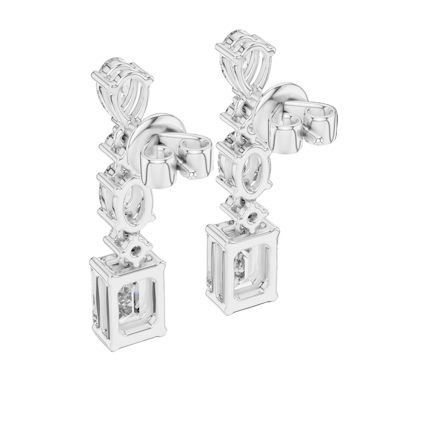 2.87 CT Lab VVS-VS-EF CVD Diamond Drop Earrings | 18KT, 14KT, 10KT Gold & 925 Silver | Rose, Yellow, White Gold & Moissanite Options