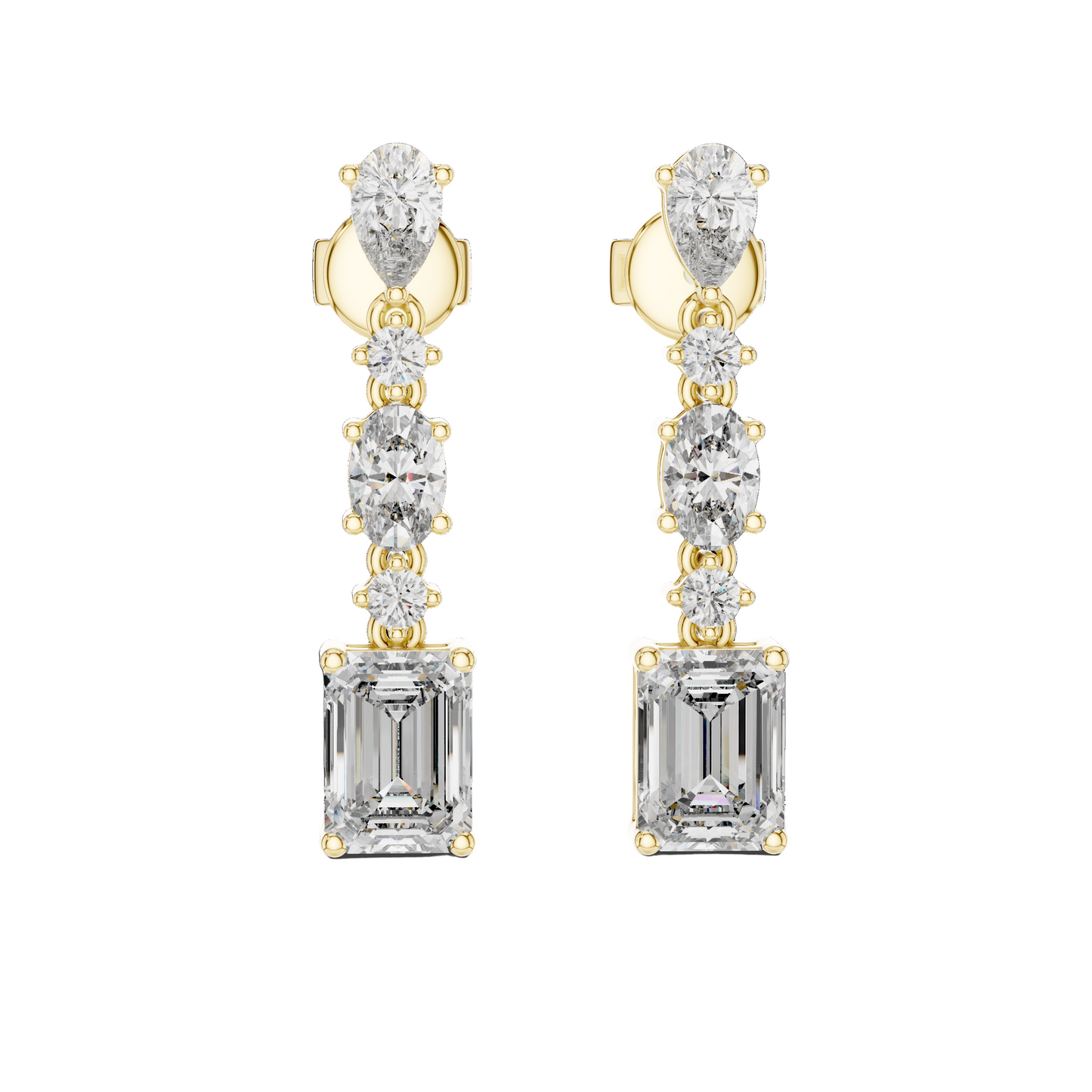 2.87 CT Lab VVS-VS-EF CVD Diamond Drop Earrings | 18KT, 14KT, 10KT Gold & 925 Silver | Rose, Yellow, White Gold & Moissanite Options