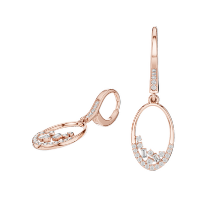 0.277 CT Lab-Grown VVS-VS EF Diamond Dangle Earrings | 18KT, 14KT, 10KT Gold & 925 Silver | Rose, Yellow, White Gold & Moissanite Options