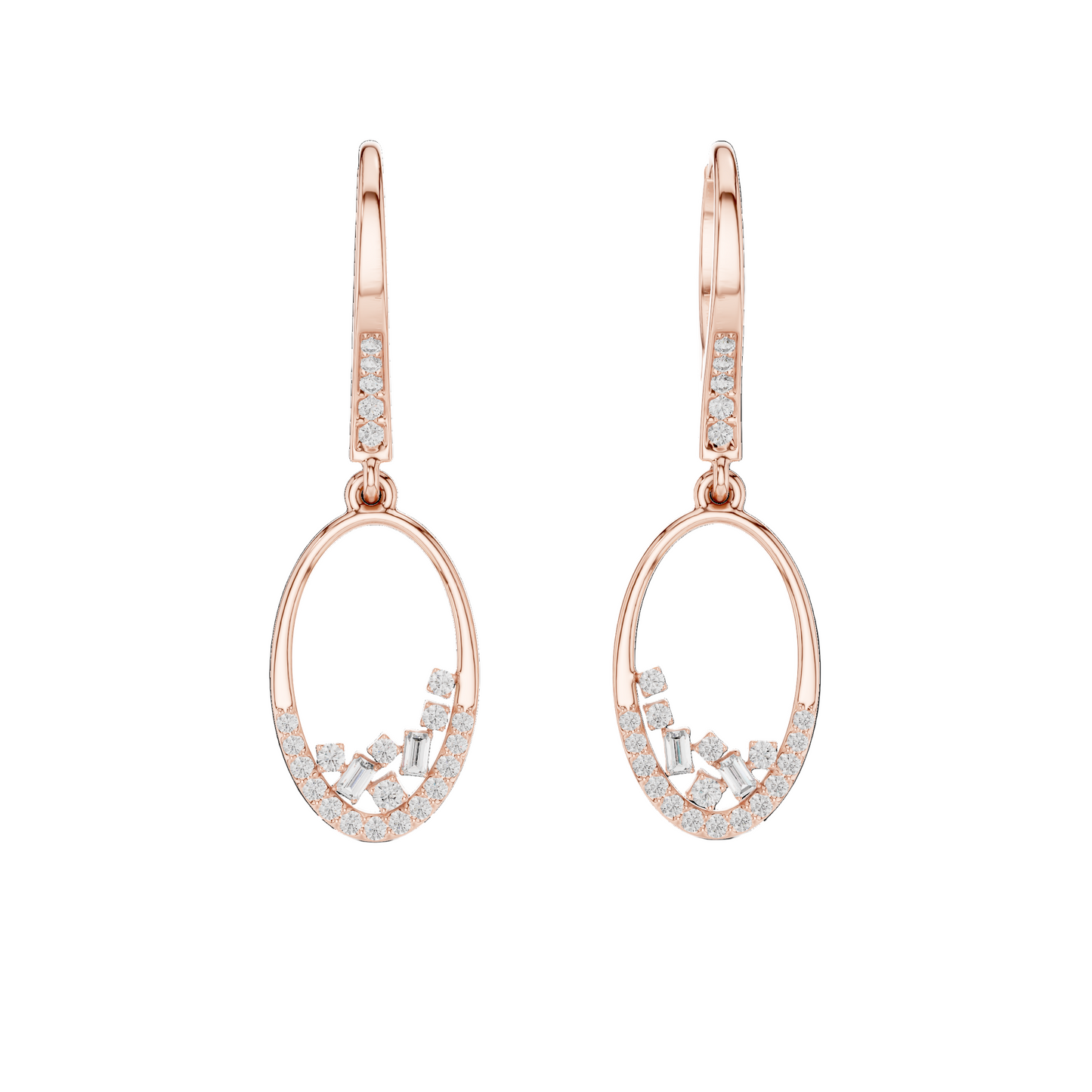 0.277 CT Lab-Grown VVS-VS EF Diamond Dangle Earrings | 18KT, 14KT, 10KT Gold & 925 Silver | Rose, Yellow, White Gold & Moissanite Options