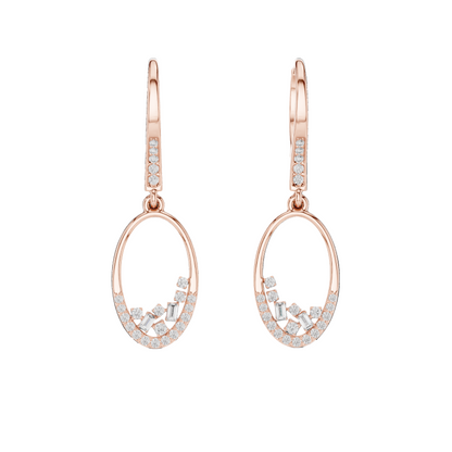 0.277 CT Lab-Grown VVS-VS EF Diamond Dangle Earrings | 18KT, 14KT, 10KT Gold & 925 Silver | Rose, Yellow, White Gold & Moissanite Options