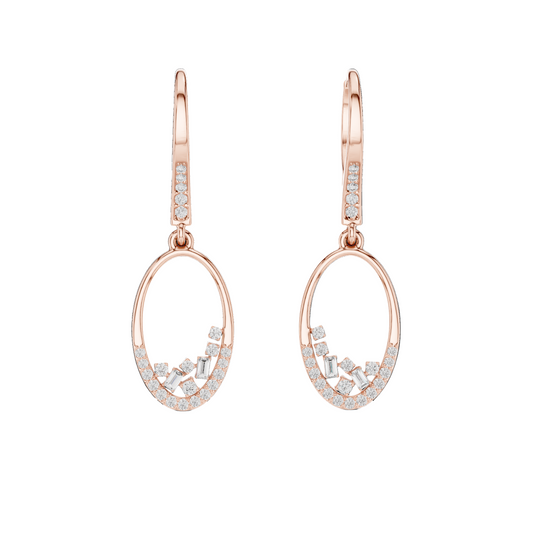 0.277 CT Lab-Grown VVS-VS EF Diamond Dangle Earrings | 18KT, 14KT, 10KT Gold & 925 Silver | Rose, Yellow, White Gold & Moissanite Options