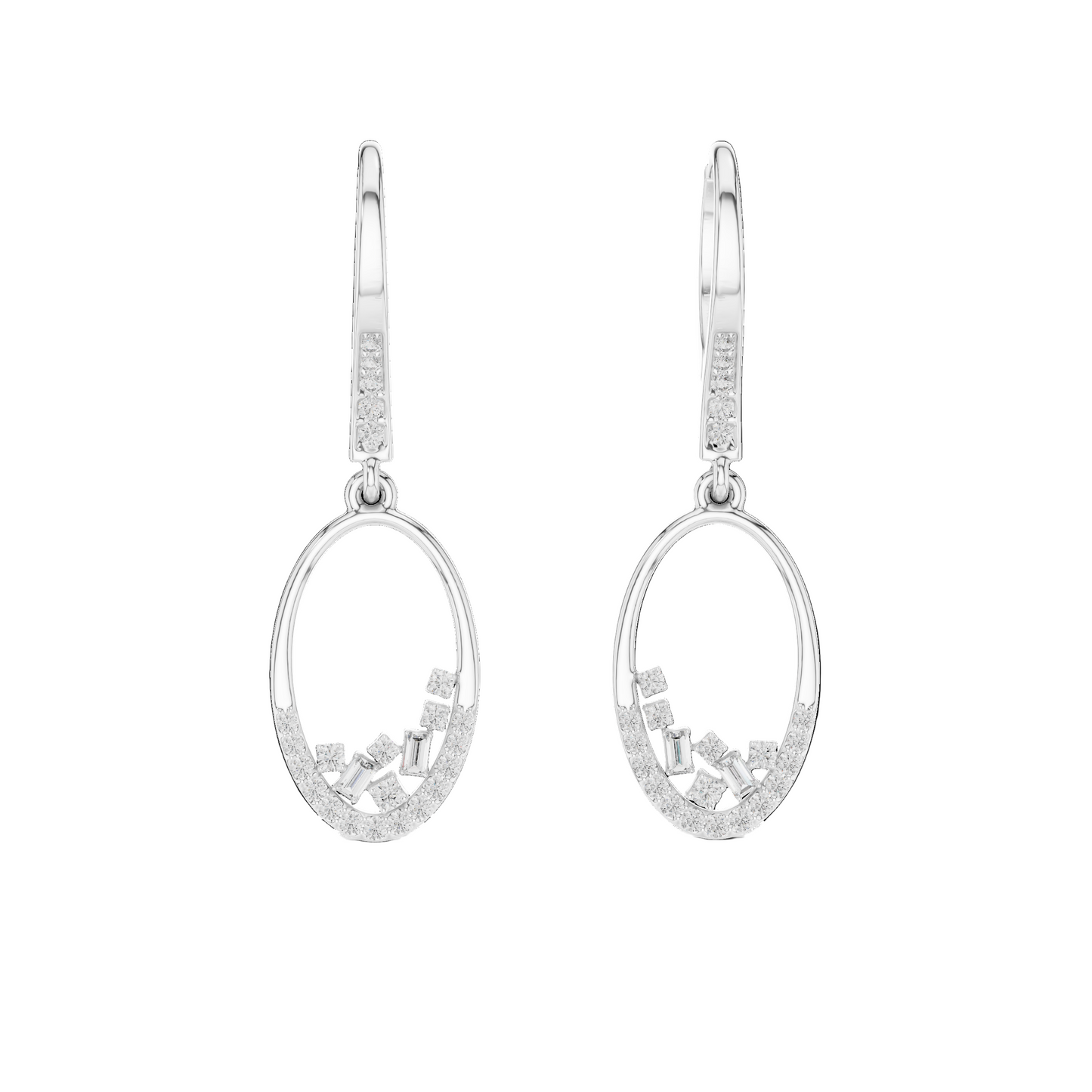 0.277 CT Lab-Grown VVS-VS EF Diamond Dangle Earrings | 18KT, 14KT, 10KT Gold & 925 Silver | Rose, Yellow, White Gold & Moissanite Options