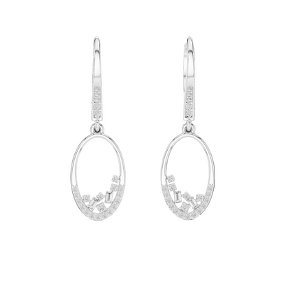 0.277 CT Lab-Grown VVS-VS EF Diamond Dangle Earrings | 18KT, 14KT, 10KT Gold & 925 Silver | Rose, Yellow, White Gold & Moissanite Options