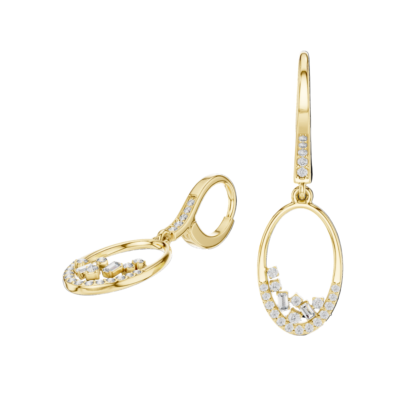0.277 CT Lab-Grown VVS-VS EF Diamond Dangle Earrings | 18KT, 14KT, 10KT Gold & 925 Silver | Rose, Yellow, White Gold & Moissanite Options