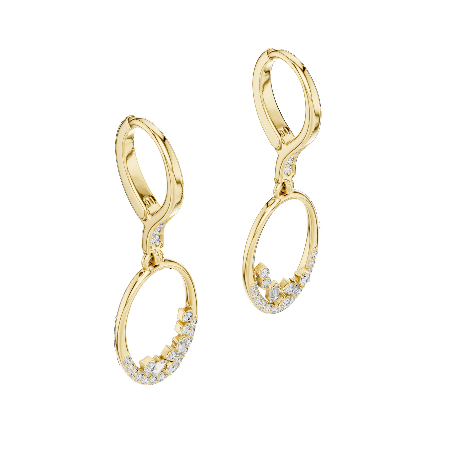 0.277 CT Lab-Grown VVS-VS EF Diamond Dangle Earrings | 18KT, 14KT, 10KT Gold & 925 Silver | Rose, Yellow, White Gold & Moissanite Options