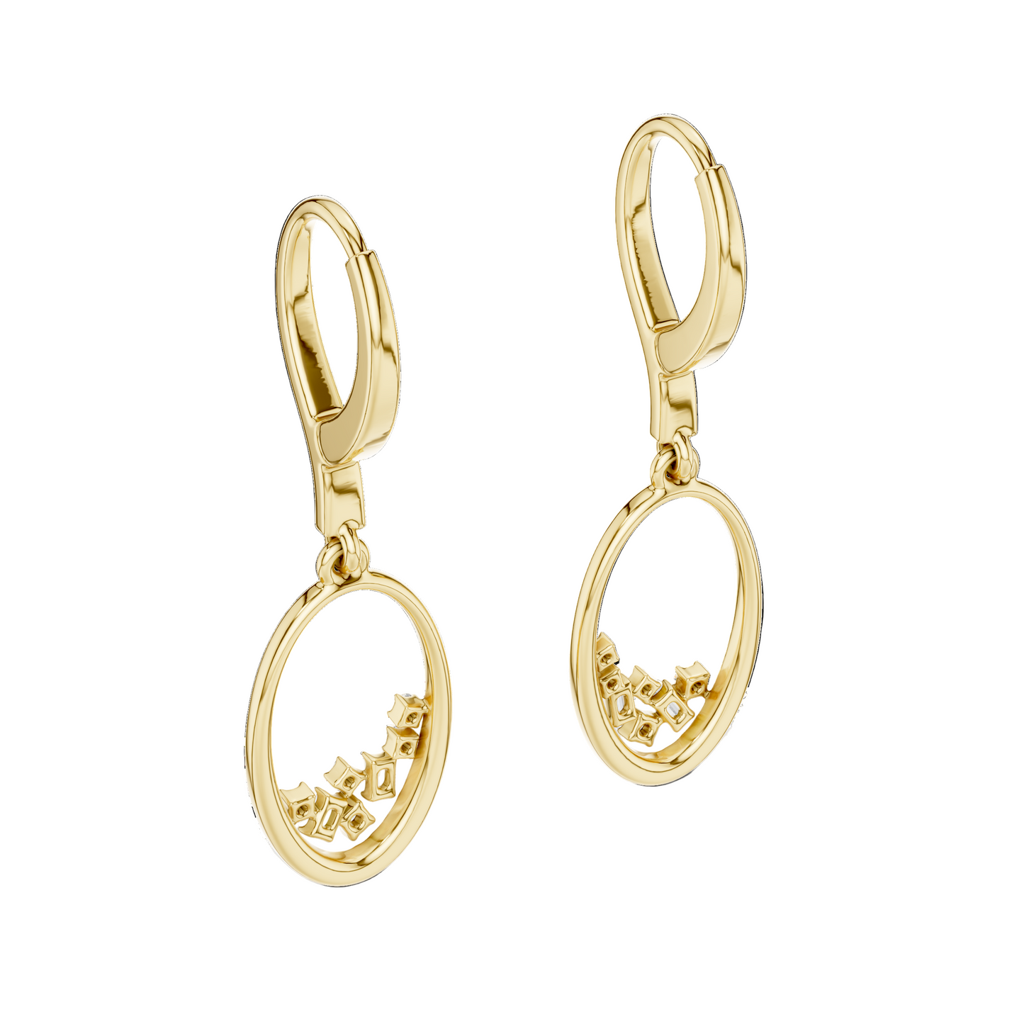 0.277 CT Lab-Grown VVS-VS EF Diamond Dangle Earrings | 18KT, 14KT, 10KT Gold & 925 Silver | Rose, Yellow, White Gold & Moissanite Options