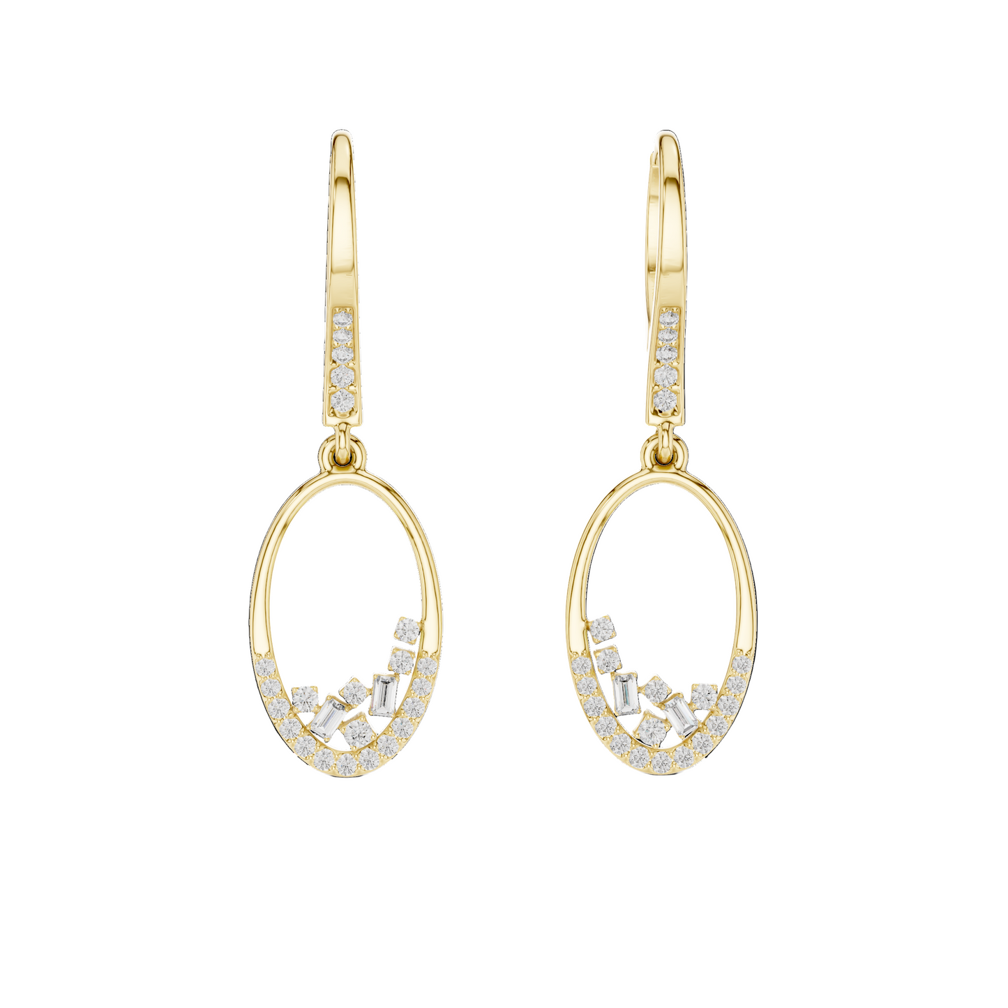 0.277 CT Lab-Grown VVS-VS EF Diamond Dangle Earrings | 18KT, 14KT, 10KT Gold & 925 Silver | Rose, Yellow, White Gold & Moissanite Options