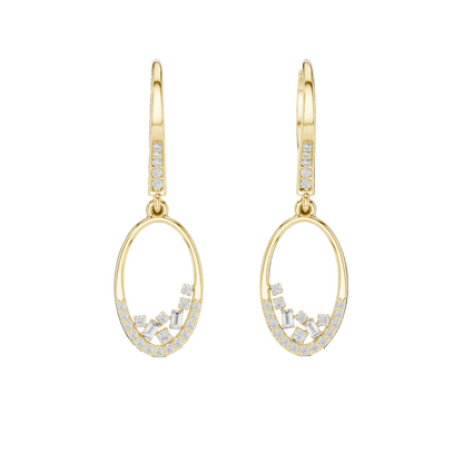 0.277 CT Lab-Grown VVS-VS EF Diamond Dangle Earrings | 18KT, 14KT, 10KT Gold & 925 Silver | Rose, Yellow, White Gold & Moissanite Options