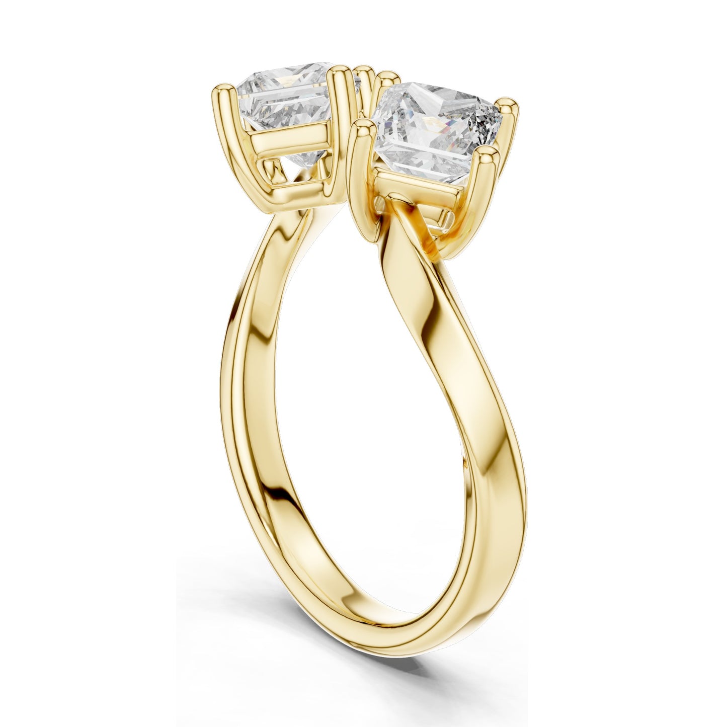 0.90 CT Princess Cut Lab Diamond Two-Stone Ring for Women | VVS-VS EF Clarity | 18KT, 14KT, 10KT Gold & 925 Silver | Rose, Yellow, White Gold & Moissanite Options
