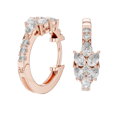 0.17 CT Lab Diamond Pear & Round Cut Earrings | VVS-VS EF CVD Diamonds | 18KT, 14KT, 10KT Gold & 925 Silver | Rose, Yellow, White Gold | Moissanite Option