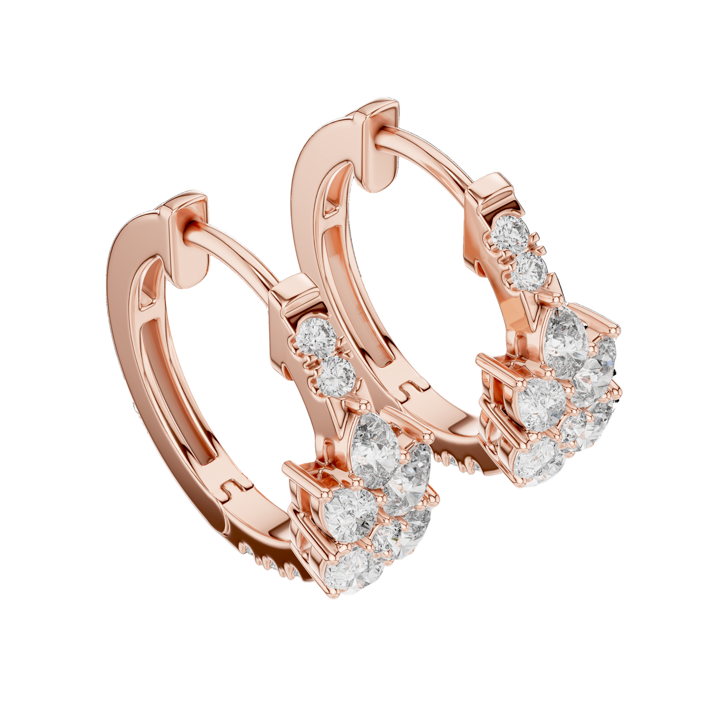 0.17 CT Lab Diamond Pear & Round Cut Earrings | VVS-VS EF CVD Diamonds | 18KT, 14KT, 10KT Gold & 925 Silver | Rose, Yellow, White Gold | Moissanite Option